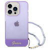 Guess Translucent Pearl Strap - Etui iPhone 14 Pro Max (fioletowy)
