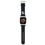 Strap for APPLE WATCH 4 / 5 / 6 / 7 / 8 / SE / ULTRA (42 / 44 / 45 / 49 MM) Karl Lagerfeld Strap 3D Rubber Karl Head (KLAWLSLKNK) black