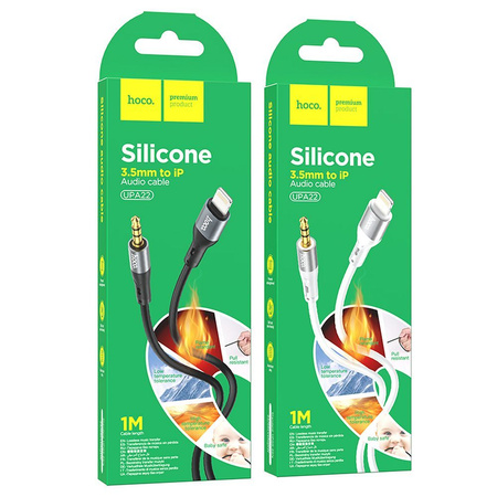 HOCO kabel AUX Jack 3,5 mm do Lightning UPA22 1 m biały