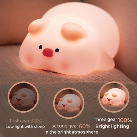 Lampka nocna Świnka Art Deco dotykowy