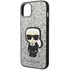 Original Handyhülle IPHONE 14 PLUS Karl Lagerfeld Hardcase Glitter Flakes Ikonik (KLHCP14MGFKPG) silber