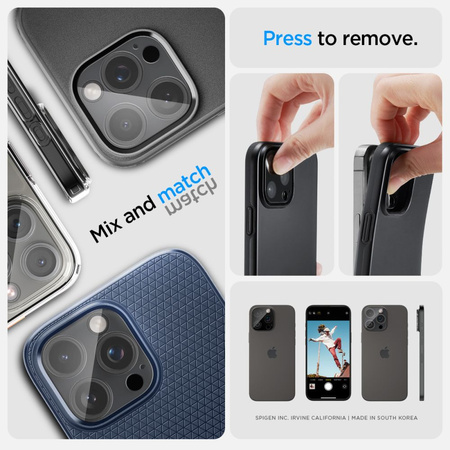 Osłona aparatu Spigen Optik.tR Camera Protector na iPhone 14 Pro / Pro Max / 15 Pro / Pro Max - przezroczyste 2 szt.