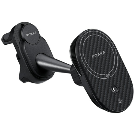 Uchwyt samochodowy z ładowarką           bezprzewodową PITAKA MagEZ Pro 2 Qi2 Tesla Magsafe do Tesla Model 3/Y czarno szary
