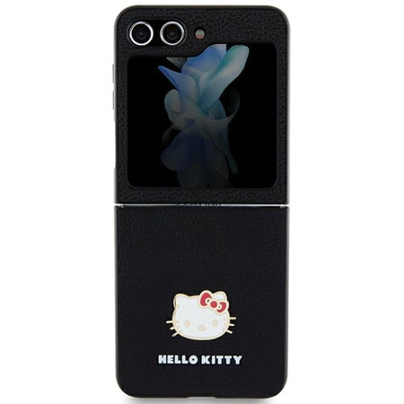 Hello Kitty HKHCZF5PGHDLMK Z Flip5 F731 czarny/black hardcase Metal Logo Kitty Head