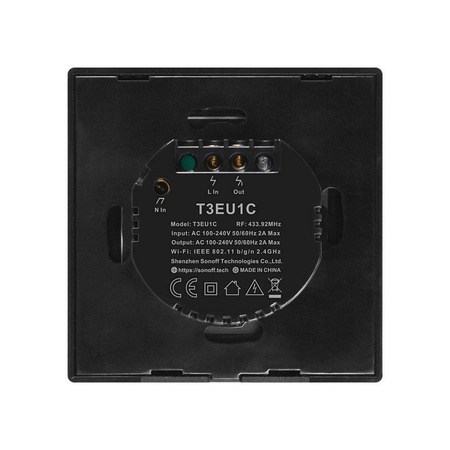 Sonoff T3EU1C-TX touch Wi-Fi wireless wall smart switches RF 433 MHz schwarz (IM190314018)