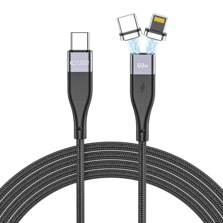 Magnetic Cable 2in1 3A 1m USB-C - Lightning + USB-C PD Tech-Protect Ultraboost black