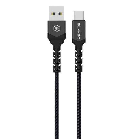 Blavec Kabel Raptor pleciony - USB na Typ C - 3A 1 metr (CRA-UC3BG10) czarno-szary