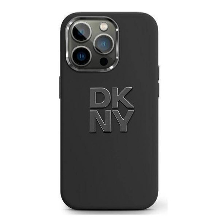 DKNY nakładka HC Silicone Stack Metal Logo do iPhone 16 6,1" czarna