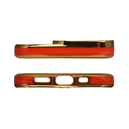 Fashion Case für iPhone 13 Gold Frame Gel Cover Rot
