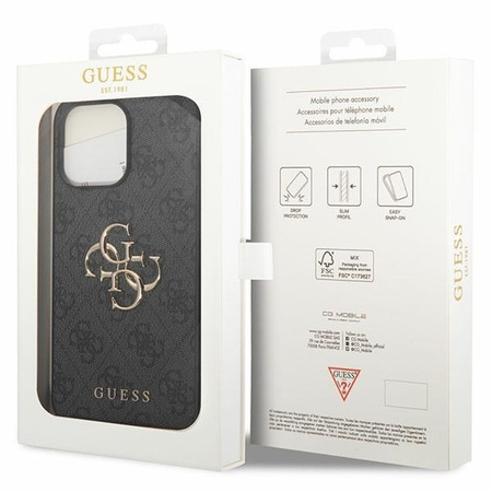 Etui Guess 4G Big Metal Logo na iPhone 15 Pro Max - szare