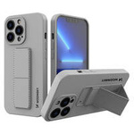 Wozinsky Kickstand Case elastyczne silikonowe etui z podstawką iPhone 13 Pro Max szary