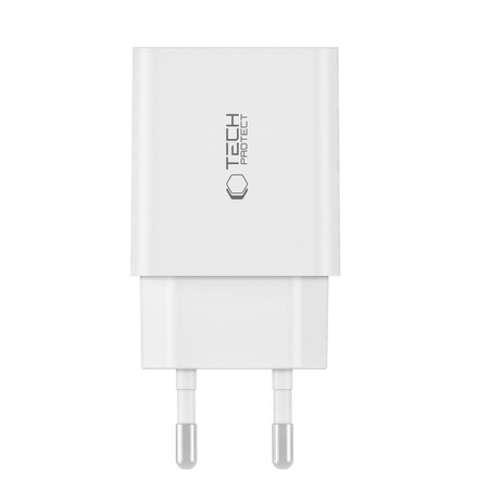 Ładowarka Sieciowa 2x USB-C PD 35W + Kabel USB-C - USB-C biała