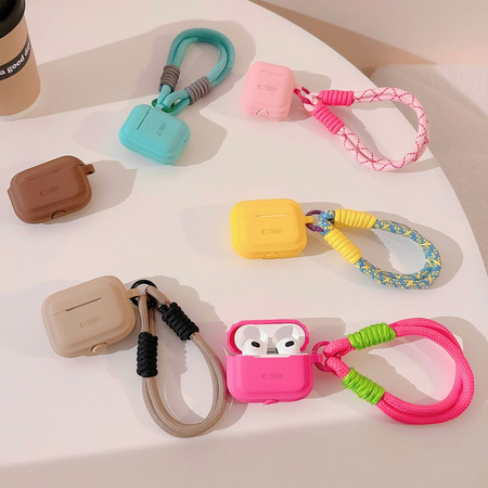 TECH-PROTECT ETUI SILICONE ROPE AIRPODS PRO 1/2 CAFFE LATTE