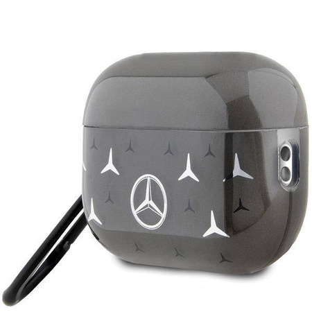 Original Handyhülle APPLE AIRPODS PRO 2 Mercedes Cover Large Star Pattern (MEAP28DPMGS) schwarz