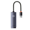 Externer USB-A-Netzwerkadapter der Baseus Lite-Serie – RJ-45 1 Gbit/s (1000 Mbit/s) grau (WKQX000113)