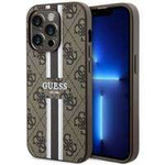 Guess GUHMP14XP4RPSW iPhone 14 Pro Max 6.7" brązowy/brown hardcase 4G Printed Stripes MagSafe