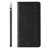 Magnet Strap Case for iPhone 14 Pro Flip Wallet Mini Lanyard Stand Black