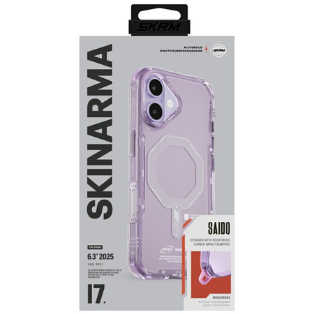 Etui Skinarma Saido do iPhone 17         Magnetic Charging lilac