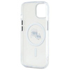 Original Case IPHONE 14 Karl Lagerfeld Hardcase IML Metal Karl&Choupette Head MagSafe (KLHMP14SHLSKCH) white