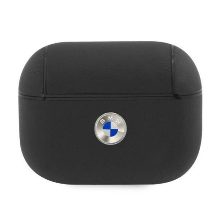 BMW BMAPSSLBK AirPods Pro cover czarny/black Geniune Leather Silver Logo
