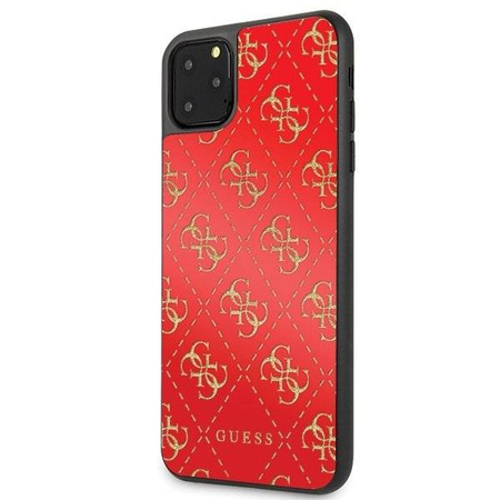 Etui Guess GUHCN654GGPRE iPhone 11 Pro Max czerwony/red hard case 4G Double Layer Glitter