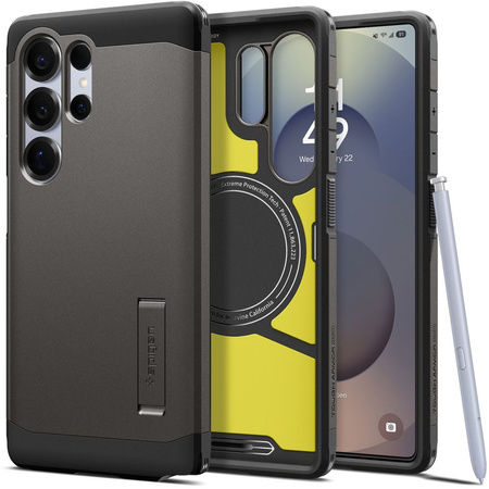 Spigen nakładka Tough Armor MagSafe do Samsung Galaxy S25 Ultra Szara Metaliczna