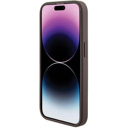 Guess Grip Stand 4G Triangle Strass case for iPhone 15 Pro Max - brown