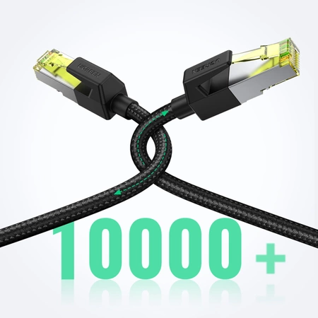 Ugreen NW150 30791 Ethernet RJ45 Cat 7 10 Gbit/s 10 m Kabel – Schwarz
