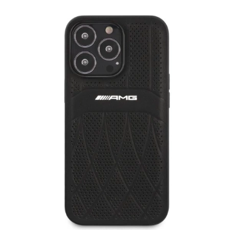 AMG Leather Curved Lines case for iPhone 13 Pro Max - black