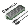Przenośna kieszeń dyskowa M.2 NVMe/SATA SSD USB-C 3.2 - szaro-zielona