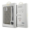 Etui Guess Crossbody Cord 4G Print na iPhone 15 / 14 / 13 - brązowe