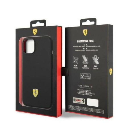 Ferrari Silicone Metal Logo MagSafe - Etui iPhone 14 (czarny)