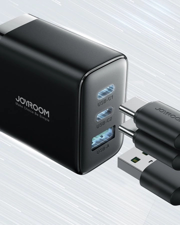 Szybka ładowarka Joyroom JR-TCF10 2x USB-C USB-A 32W - czarna