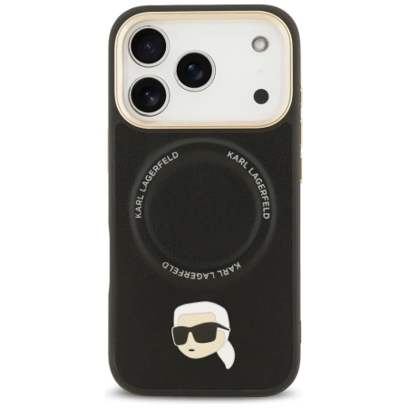 Karl Lagerfeld Big Strap Karl Metal Logo MagSafe Case for iPhone 17 Pro Max - Black