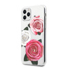 Original Handyhülle IPHONE 11 PRO Guess Hardcase Flower Desire Pink & White Rose transparent