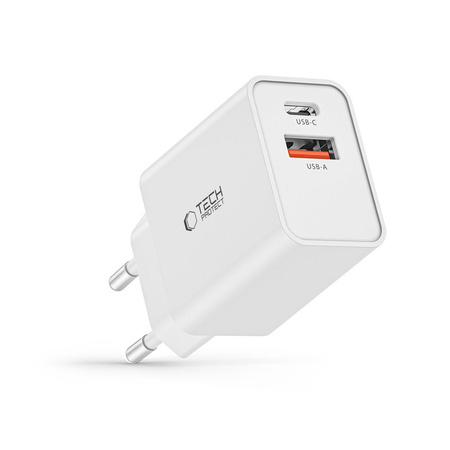 TECH-PROTECT ŁAD SIEC NC30W QC 3.0 USB-C /USB WHITE