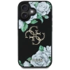 Etui Guess Grained Roses Big 4G logo na iPhone 16 - czarne
