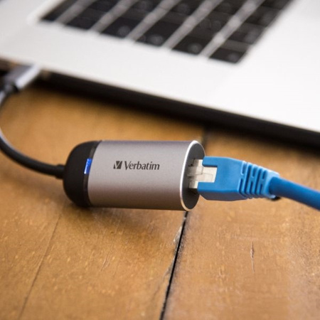 Verbatim Adapter USB-C - Eternet aluminium/aluminum 49146