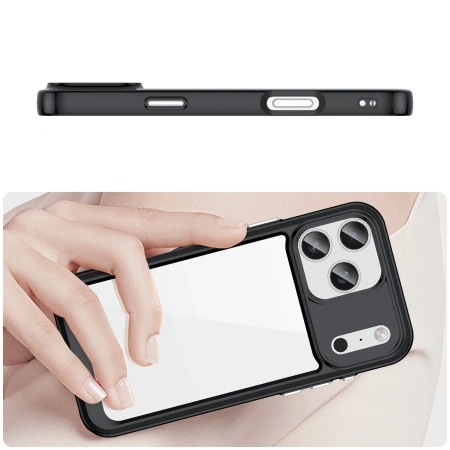 Etui Outer Space na iPhone 17 Pro - czarne przezroczyste