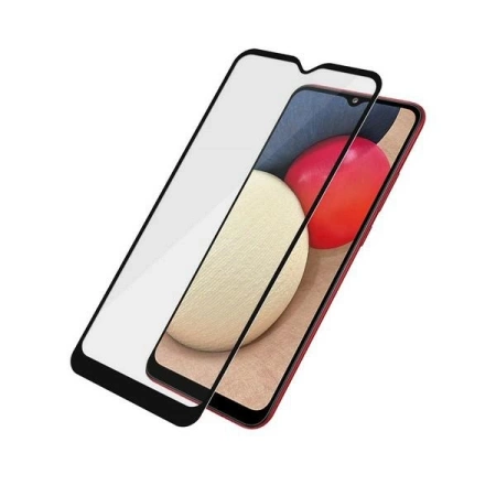 Szkło hartowane PanzerGlass E2E Super+ antybakteryjne na Samsung Galaxy A02s - z czarną ramką