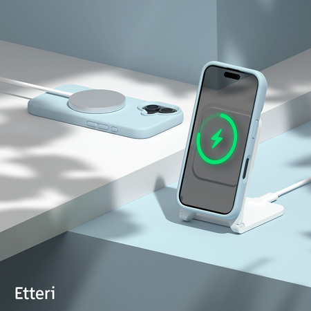 Nakładka Etteri Silicone Mag do iPhone 16 Plus 6,7" jasnoniebieska