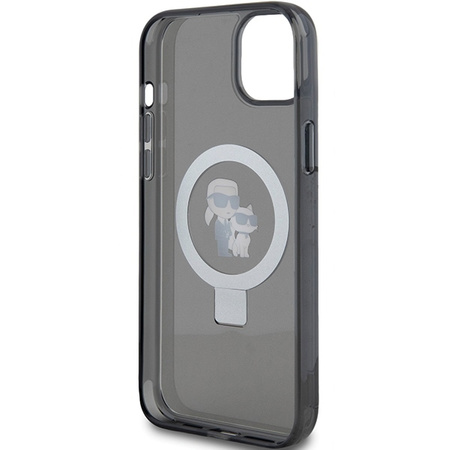 Karl Lagerfeld KLHMP15SHMRSKCK iPhone 15 6.1&quot; black/black hardcase Ring Stand Karl&amp;Choupette MagSafe