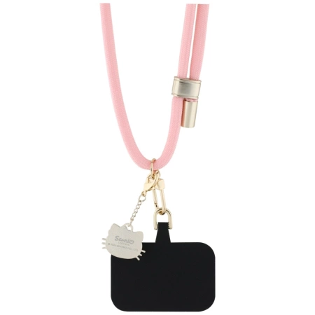 Uniwersalna smycz do telefonu Hello Kitty Patch & Kitty Head Charm - różowa