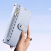 Dux Ducis Lawa Leather Case for Samsung Galaxy S25 with Detachable Magnetic Wallet - Blue