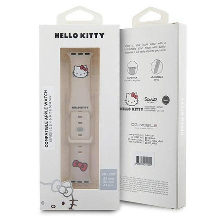 Hello Kitty Silikon-Kitty-Kopfband für Apple Watch 38/40/41 mm – Beige