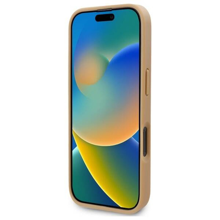 Karl Lagerfeld nakładka do iPhone 16 Pro 6,3&quot; KLHMP16LPKHPORPE beżowa Hardcase Leather Monogram Metal Logo MagSafe