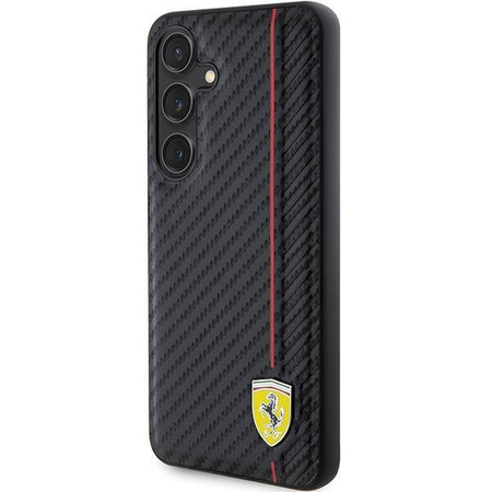 Oryginalne Etui FERRARI hardcase Carbon Printed Line FEHCS24MN3DUR do Samsung Galaxy S24 Plus Czarny