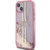 Oryginalne Etui GUESS Hardcase GUHCP15MLFCSEGP do iPhone 15 Plus (Liquid Glitter Gold Stripes / różowy)