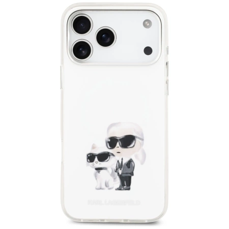 Karl Lagerfeld IML Aquarelle Karl & Choupette & Logo MagSafe Case for iPhone 17 Pro Max - White