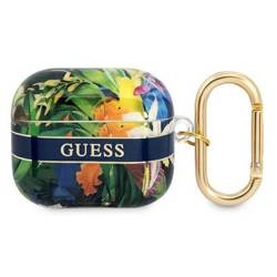 Schutzhülle APPLE AIRPODS 3 Guess AirPods Flower Strap Collection (GUA3HHFLB) blau
